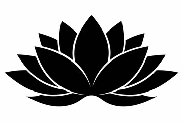lotus vector illustration, lotus isolated on white, lotus silhouette, lotus vector art