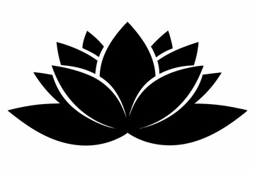 lotus vector illustration, lotus isolated on white, lotus silhouette, lotus vector art