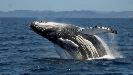Fototapeta premium majestic whales in their natural habitat, suitable for travel and wildlife enthusiasts