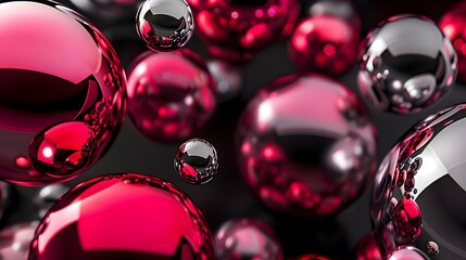 Mesmerizing Iridescent Spheres Reflecting Vibrant Gradient Hues in Glamorous Abstract Design