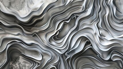 Abstract organic design in silver gray acrylic paper texture