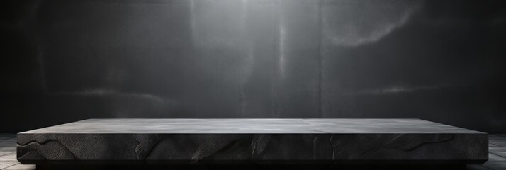 Obraz premium Dark and mysterious stone platform with spotlight from above