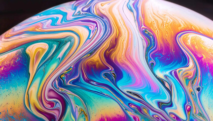 Obraz premium Swirling psychedelic waves in shades of yellow, orange, purple, and blue create a colorful abstract vector background