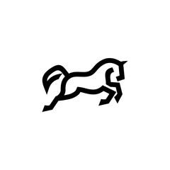 simple vector of horse on lineart style use for logo. company logo