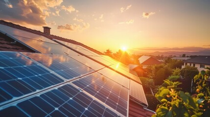 Harnessing Sustainable Power: Solar Panels Installed on Rooftop for Renewable Energy Generation
