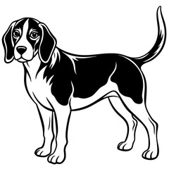 Beagle puppy silhouette vector