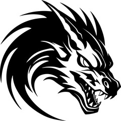dragon head silhouette vector illustration