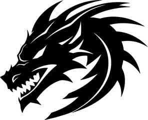 dragon head silhouette vector illustration