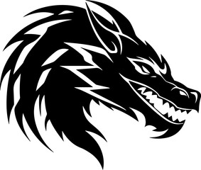 dragon head silhouette vector illustration