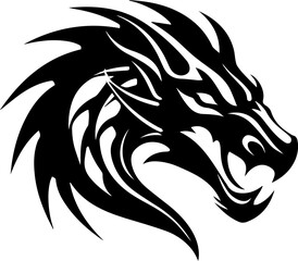 dragon head silhouette vector illustration