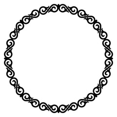 Oriental round pattern. Kazakhstan frame. Kyrgyzstani ornament