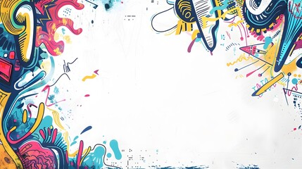 Colorful Doodle Style Border Design with Blank Space for Presentations Workflows and Team Discussions