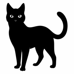 cat vector illustration, cat isolated on white, cat silhouette, cat vector art