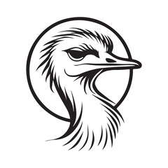 Ostrich Logo Vector Images. Ostrich head illustration on white background