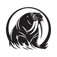  Walrus Vector Images . Black and white Walrus on white background