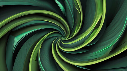 Obraz premium Hypnotic disk, Hypno-wheel in black, green and light green. Background texture for cover, screensaver, wallpaper, banner