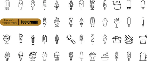 set of ice cream icons