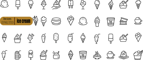 Naklejka premium set of ice cream icons