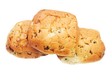 Three sandwich onion rolls, transparent illustration.
