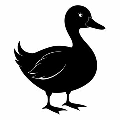 duck  vector illustration, duck  isolated on white, duck  silhouette, duck  vector art