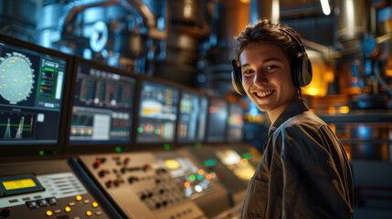 Fototapeta premium A young man is smiling