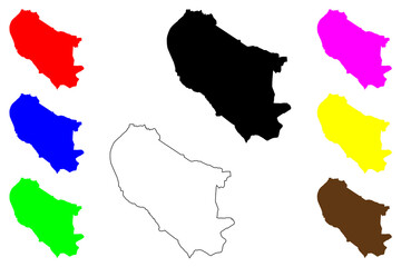 Oxford city and Non-metropolitan district, (United Kingdom of Great Britain and Northern Ireland, ceremonial county Oxfordshire, England) map vector illustration, scribble sketch map