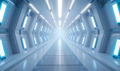 Fototapeta premium blue light tunnel