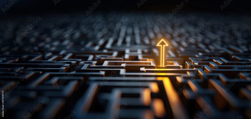 Poster A maze with a single arrow pointing to the right