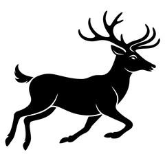 Deer silhouette vector illustration.