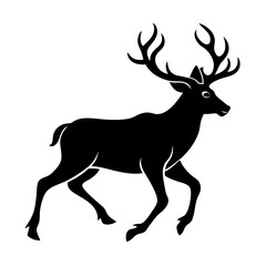 Deer silhouette vector illustration.