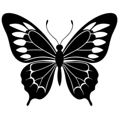 black butterfly silhouette vector illustration.