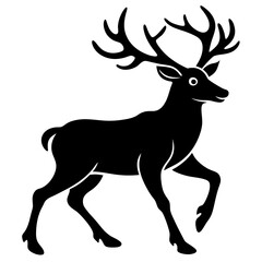 Deer silhouette vector illustration.