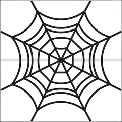 Obraz premium Halloween spider net line style icon vector illustration. 