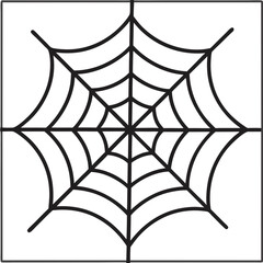 Halloween spider net line style icon vector illustration. 