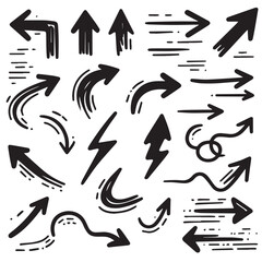 Clean White Background with Sketchy Black Hand-Drawn Arrows