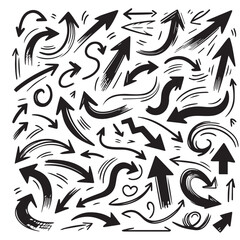 Clean White Background with Sketchy Black Hand-Drawn Arrows