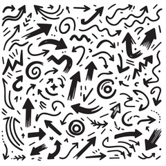 Clean White Background with Sketchy Black Hand-Drawn Arrows
