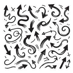 Clean White Background with Sketchy Black Hand-Drawn Arrows