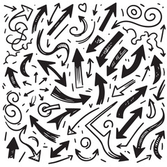 Clean White Background with Sketchy Black Hand-Drawn Arrows