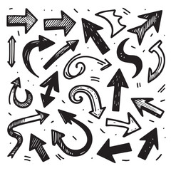 Clean White Background with Sketchy Black Hand-Drawn Arrows