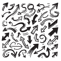 Clean White Background with Sketchy Black Hand-Drawn Arrows