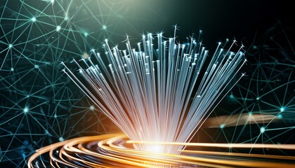 fiber optic cable show connectivity, high-speed internet background