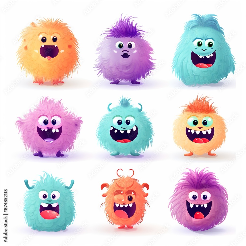 Canvas Prints set of funny cartoon monsters