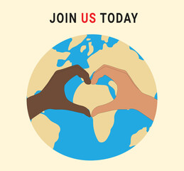 Hands heart symbol friendship celebration poster