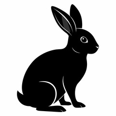 Rabbit vector illustration, bunny isolated on white, rabbit silhouette, bunny vector art