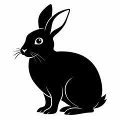 Rabbit vector illustration, bunny isolated on white, rabbit silhouette, bunny vector art