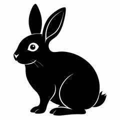 Rabbit vector illustration, bunny isolated on white, rabbit silhouette, bunny vector art