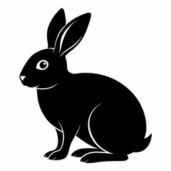 Rabbit vector illustration, bunny isolated on white, rabbit silhouette, bunny vector art