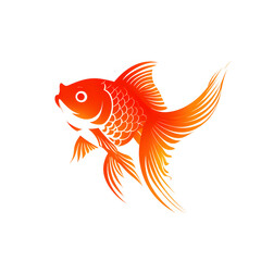 illustration logo of minimalist outline of a goldfish