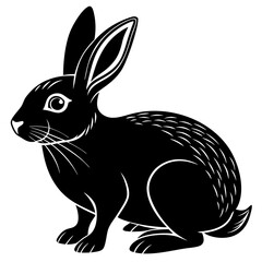 Rabbit vector illustration, bunny isolated on white, rabbit silhouette, bunny vector art